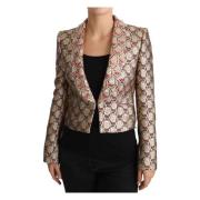 Glamoureuze Floral Sequined Blazer Dolce & Gabbana , Yellow , Dames