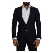 Zwarte Wol Formele Taormina Blazer Dolce & Gabbana , Black , Heren