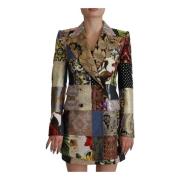 Multicolor Patchwork Jacquard Blazer Jas Dolce & Gabbana , Multicolor ...