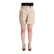 Cargo shorts met hoge taille Dolce & Gabbana , Beige , Dames