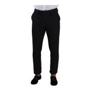 Luxe Wollen Blend Pantalon Dolce & Gabbana , Black , Heren