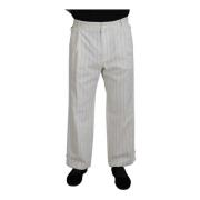 Witte Gestreepte Broek uit de MainLine Collectie Dolce & Gabbana , Whi...