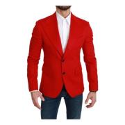 Rode Cashmere Blazer - Slim Fit Dolce & Gabbana , Red , Heren