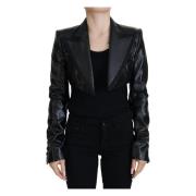 Zwarte Crop Blazer Jas Dolce & Gabbana , Black , Dames