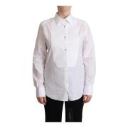 Witte Katoenen Kraag Jurk Shirt Dolce & Gabbana , White , Dames