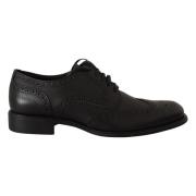 Zwarte Leren Oxford Wingtip Formele Schoenen Dolce & Gabbana , Black ,...