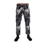 Tropische Blad Katoenen Broek Dolce & Gabbana , Black , Heren