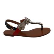 Sandalen met kristallen versiering Dolce & Gabbana , Brown , Dames