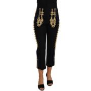 Militaire versierde zwarte gouden broek Dolce & Gabbana , Black , Dame...
