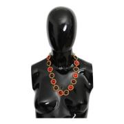 Kristallen Filigraan Statement Ketting Dolce & Gabbana , Red , Dames