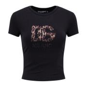 Zwart Katoenen T-Shirt met Animalier Monogram Dolce & Gabbana , Black ...