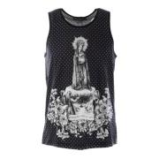 Heren Fatima Mouwloos T-shirt Dolce & Gabbana , Black , Heren