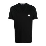 Zwart Logo Plaque T-Shirt Dolce & Gabbana , Black , Heren
