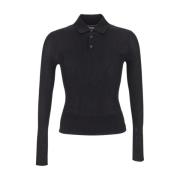 Geribbelde Viscose Polo Shirt Dolce & Gabbana , Black , Heren