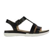 Winter Platte Sandalen Zwart Vrouwen Geox , Black , Dames