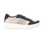 Vetersneakers met ronde neus Geox , Gray , Heren