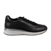 Vetersneakers met merkdetail Geox , Black , Heren