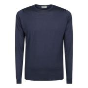 Klassieke Merinowollen Pullover John Smedley , Blue , Heren