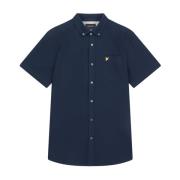 Overhemd- LS Katoen Slub S/S Lyle & Scott , Blue , Heren