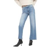 Versleten Wide Leg Enkel Jeans Paige , Blue , Dames