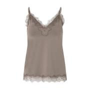 Mouwloze Kant Billie Top Rosemunde , Brown , Dames