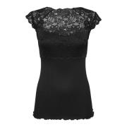 Feminine Kant Top Rosemunde , Black , Dames