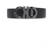 Reversible Leren Riem Salvatore Ferragamo , Black , Heren