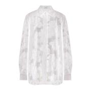 Bloemenprint shirt, Gemaakt in Italië Salvatore Ferragamo , White , Da...