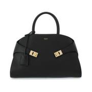 Hug Leren Tote Tas - Zwart Salvatore Ferragamo , Black , Dames