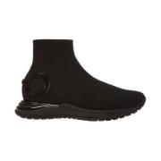 Zwarte sok sneakers Salvatore Ferragamo , Black , Dames