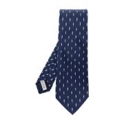 Zijden stropdas met print Salvatore Ferragamo , Blue , Heren