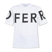 T-shirt met logo Salvatore Ferragamo , White , Dames