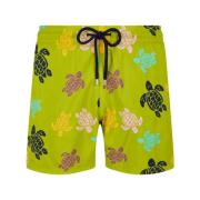 Badeshorts met multicolor schildpadprint Vilebrequin , Green , Heren