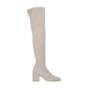 Beige Suède Overknee Laarzen Stuart Weitzman , Beige , Dames