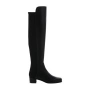 Zwarte Leren Over-Knee Laarzen Stuart Weitzman , Black , Dames