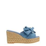 Loveknot Espadrille Sleehak Slide Stuart Weitzman , Blue , Dames