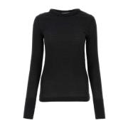 Zwarte stretch gebreide trui Jil Sander , Black , Dames