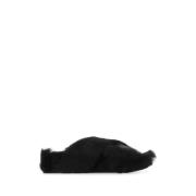Zwarte bonten pantoffels, Gezellig en stijlvol Jil Sander , Black , Da...