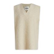 V-Hals Gebreide Top Jil Sander , Beige , Dames