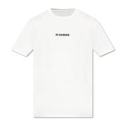 Katoenen T-shirt met een logo Jil Sander , Beige , Heren
