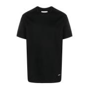 Logo-Plaque Zwart T-shirt Jil Sander , Black , Heren