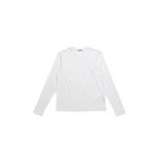 Langemouwstop, Wit Katoenen T-Shirt Jil Sander , White , Dames