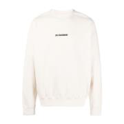 Natuurlijk Logo Zwart Sweatshirt Jil Sander , Beige , Heren