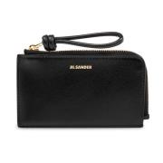 Leren kaarthouder Jil Sander , Black , Dames