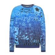 Oversize Bandana Sweatshirt Carlo Colucci , Blue , Heren