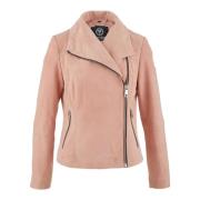 Zachte Velours Leren Jas Dal Bella Carlo Colucci , Pink , Dames