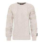 Effen Ronde Hals Trui D`Andrea Carlo Colucci , Beige , Heren