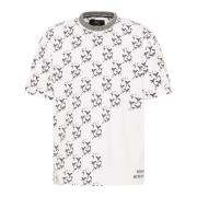 Gebreide Snijverhaal T-Shirt Carlo Colucci , White , Heren