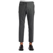 Regular cropped broek met verstelbare taillebandjes Closed , Gray , He...