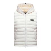 Agri Ultralight Kort Puffer Vest voor Dames Duvetica , White , Dames
